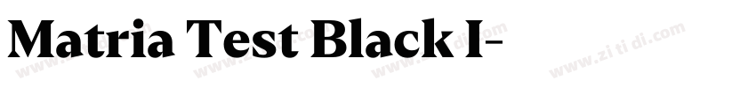 Matria Test Black I字体转换